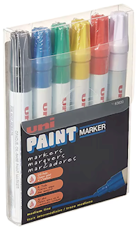 MARKERS, OIL-BASED, UNI PAINT PX-20, MEDIUM TIP, ASSORTED COLORS, 6/CT MAIN
